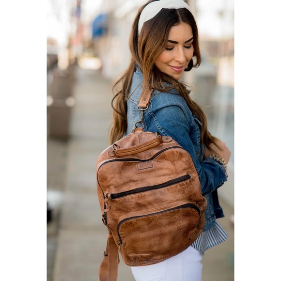 Bed Stu Brown Leather Backpack BedStu - Lafe Leather Backpack - Picture 4 of 7